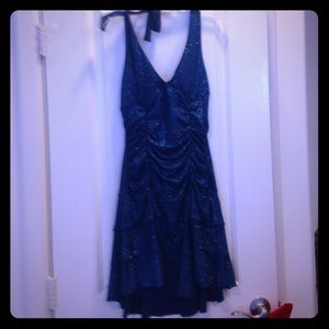 Blue Sparkly Halter Dress