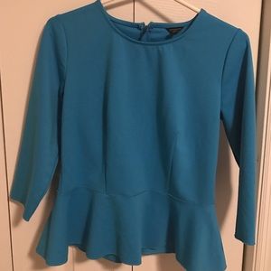 Light Blue Peplum Top