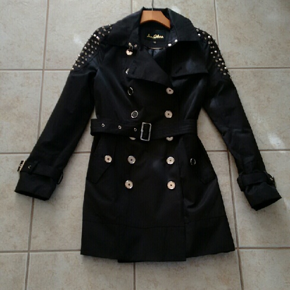 Sam Edelman Studded Shoulder Trench Coat