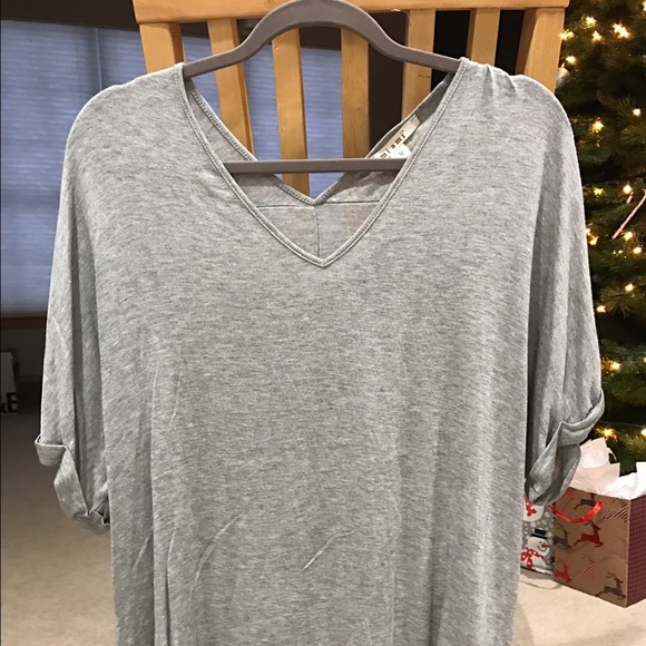 Gray short sleeve tunic