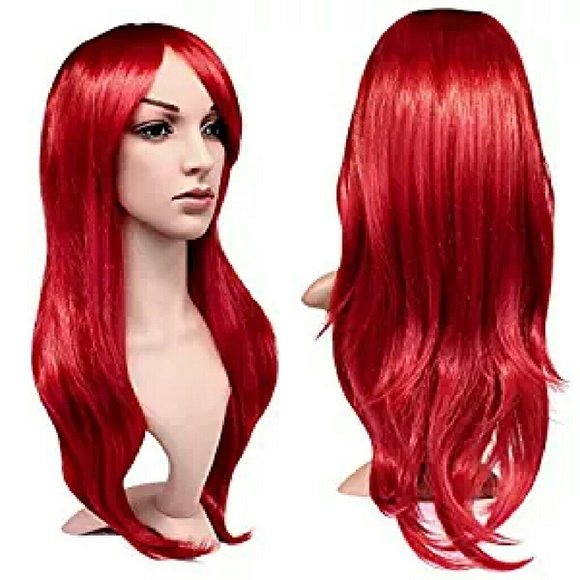 Red Synthetic Full Wig main image 4