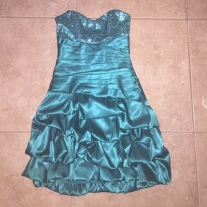 Turquoise party dress from Dillard's. Worn once