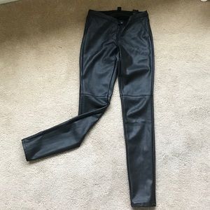 H&M black faux leather pants