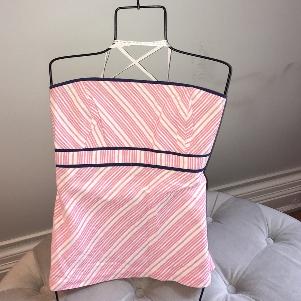 Lilly Pulitzer seersucker tube corset top