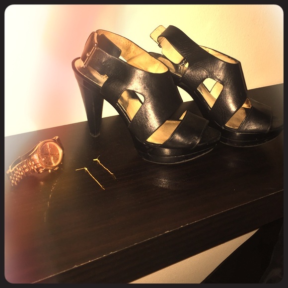 Michael Kors Black Platform Sandles