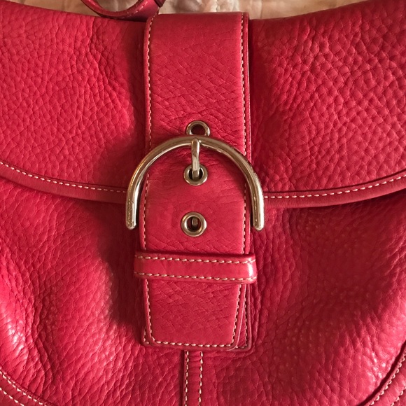 Pink leather coach bag - Picture 2 of 4