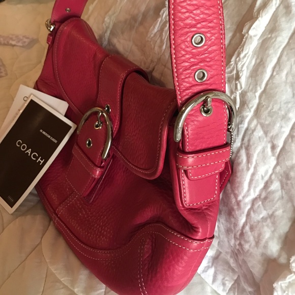 Pink leather coach bag - Picture 3 of 4