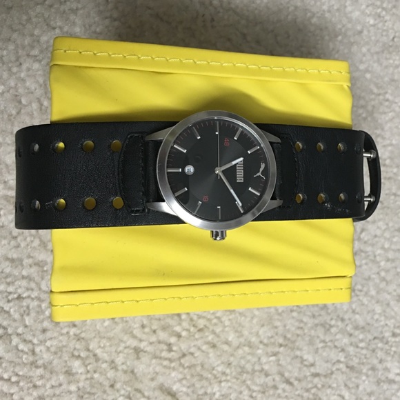 Brand new!!! Puma Genuine black Leather watch - Picture 1 of 4