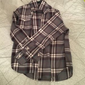 Men's small crew army green flannel