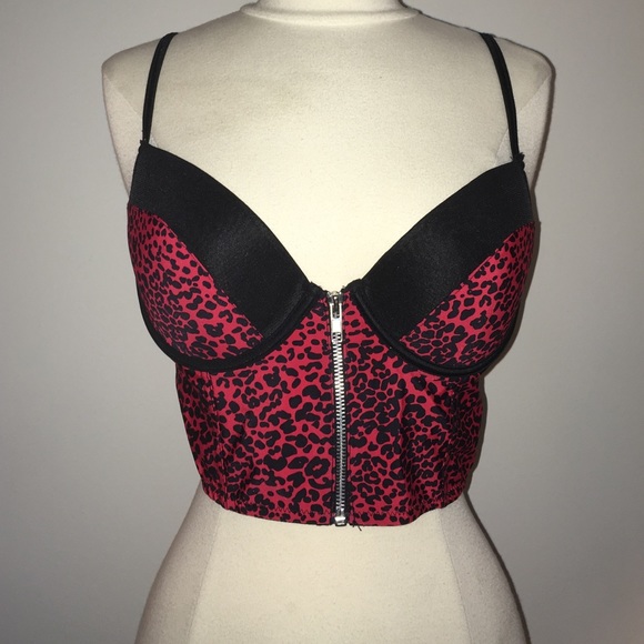 Leopard Front Zip Bralette