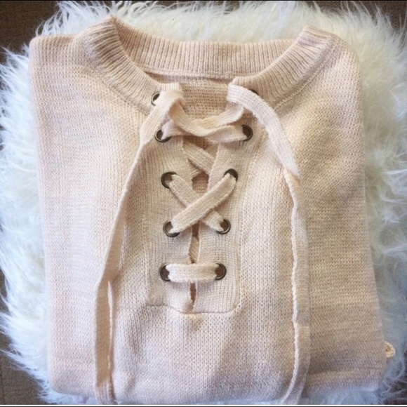 Beige lace sweater