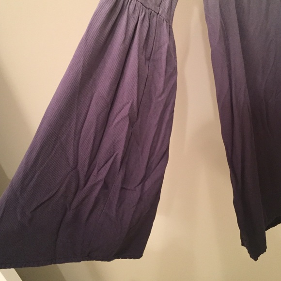 Gray to navy blue, ombré long sleeve dress. - Picture 2 of 4