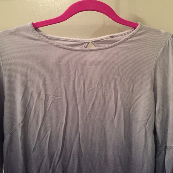 Gray to navy blue, ombré long sleeve dress. - Picture 3 of 4