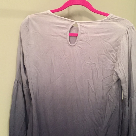 Gray to navy blue, ombré long sleeve dress. - Picture 4 of 4