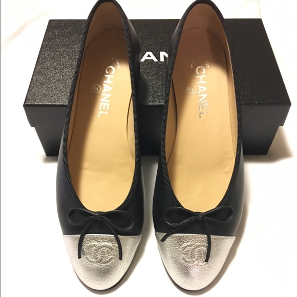 CHANEL Shoes - ❌SOLD❌Chanel Flats silver and black - New