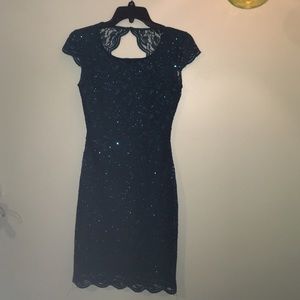 Dark teal, sequin dress