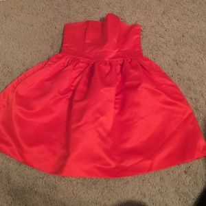 Coral strapless dress