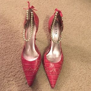 Guess pearl ankle heels