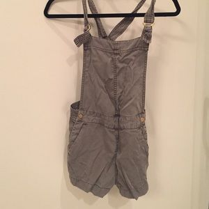 Olive, cotton overalls. Worn once!