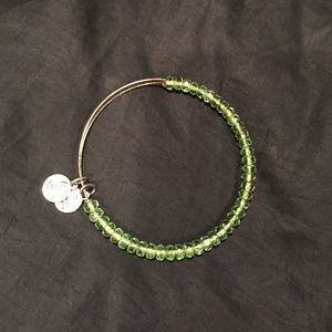 Alex & Ani, green beaded bracelet.