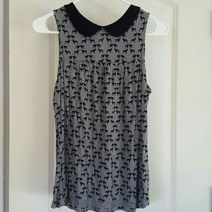 Peter Pan Collar Tank - Boston Terrier Dog Pattern