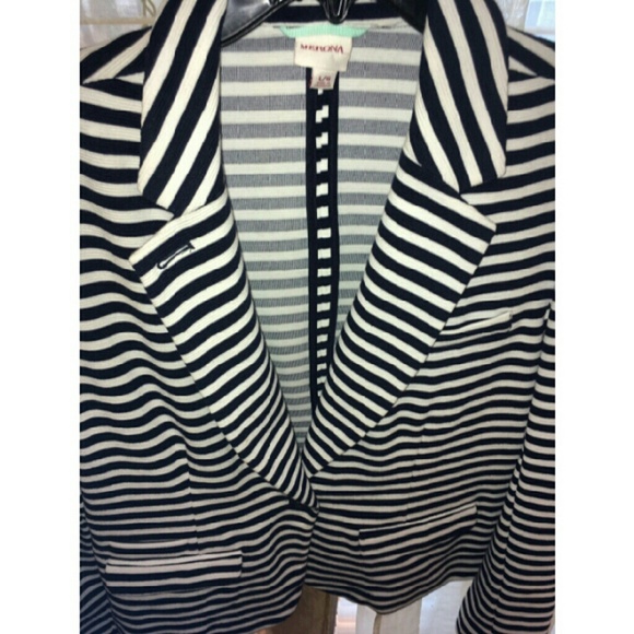 Navy Blue& White Striped Blazer