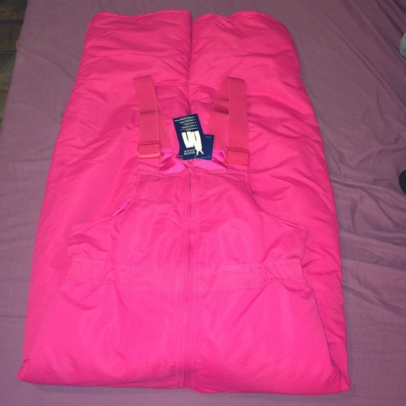 Women's Pink Bibbed Snow Pants