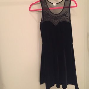 Velvet and lace, black dress. Never Worn!