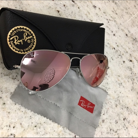 Ray-Ban Accessories - Ray-Ban pink reflective aviators