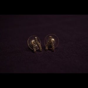 Silver crystal wish bone earrings