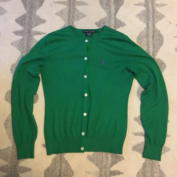 Kelly green Polo cardigan