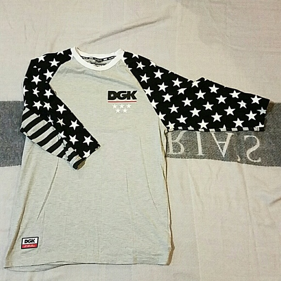 Dgk 3/4 sleeve tee shirt Stars & Stripes gray