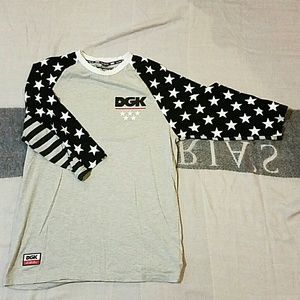 Dgk 3/4 sleeve tee shirt Stars & Stripes gray