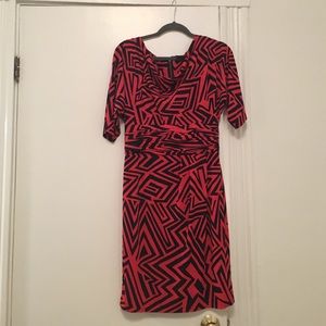 Taylor | Red Patterned Batwing Dress