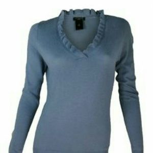 Ann Taylor Ruffle Vneck Sweater