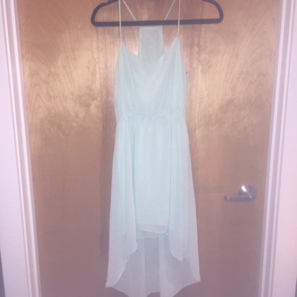 Teal High Low Chiffon dress