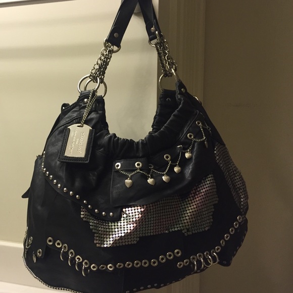 Black Nicole Lee Feux Leather Handbag!