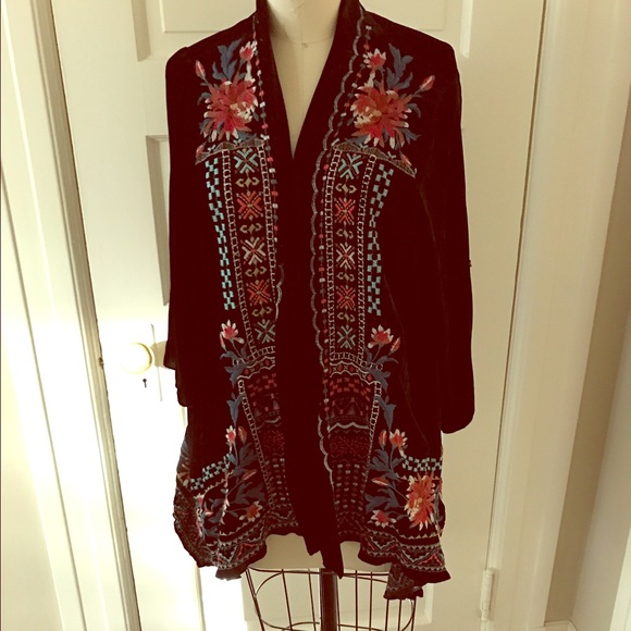 Johnny Was Embroidered Cardigan