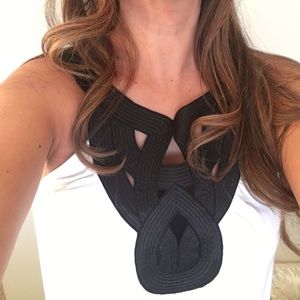 Express brand white and black top