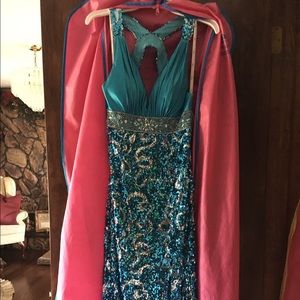 Turquoise Riva Designs Prom Dress