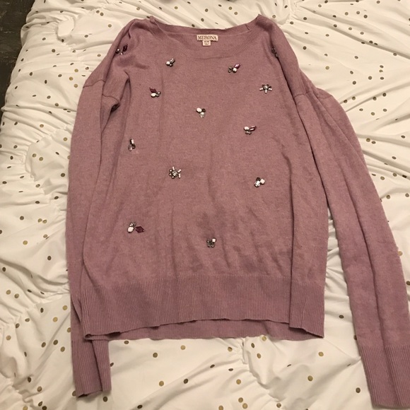 Embellished mauve sweater