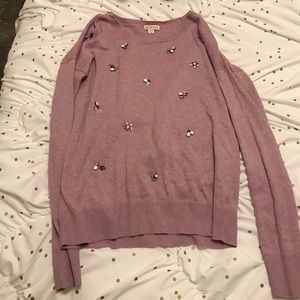 Embellished mauve sweater