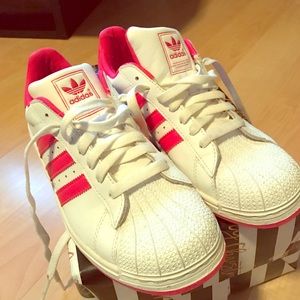 Pink and white Adidas  great condition.