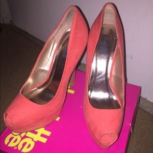 Coral color heels