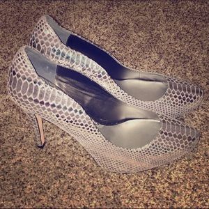 WHBM silver platform heels