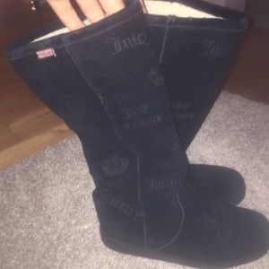 Juicy Couture Black Suede knee high boots