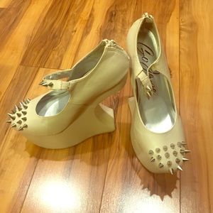 Go Jane Spiked Heel-less Wedges