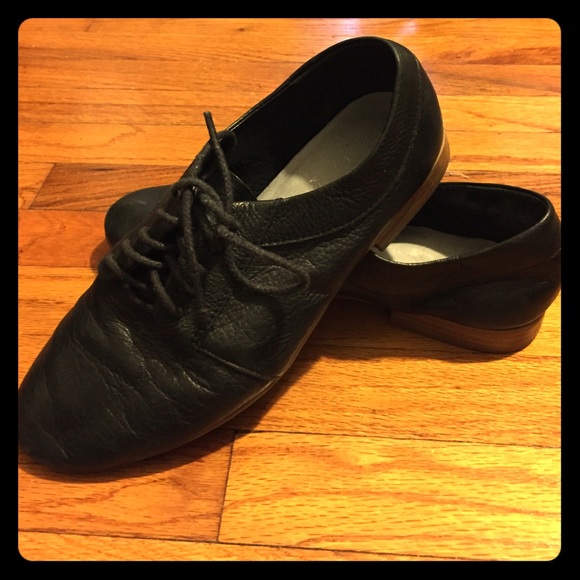 Black leather laced up shoes from The Gap.