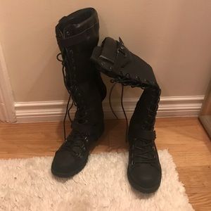 Lace up combat boots