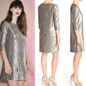 Burgundy Sequin Shift Dress